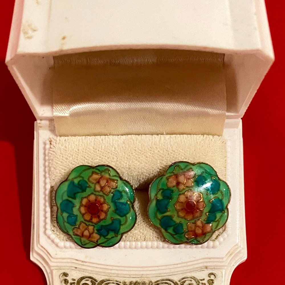 Vintage enamel earrings